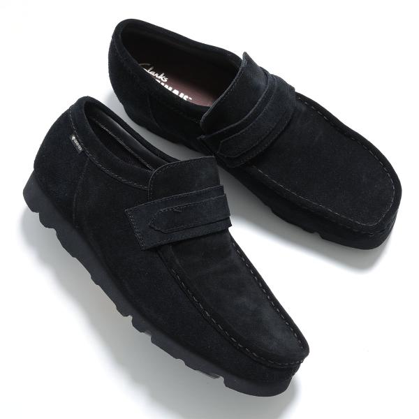 Clarks クラークス ローファー WallaLoafer GORE-TEX ワラビー ローファー ゴアテックス 26177991 メンズ スエード モカシン Vibramソール 靴 BLACK