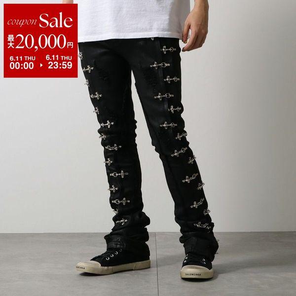 GUAPI ブラックフレア 28 GUAPI グアピ ジーンズ Obsidian Black Aviation Clasp Denim 791VBACK