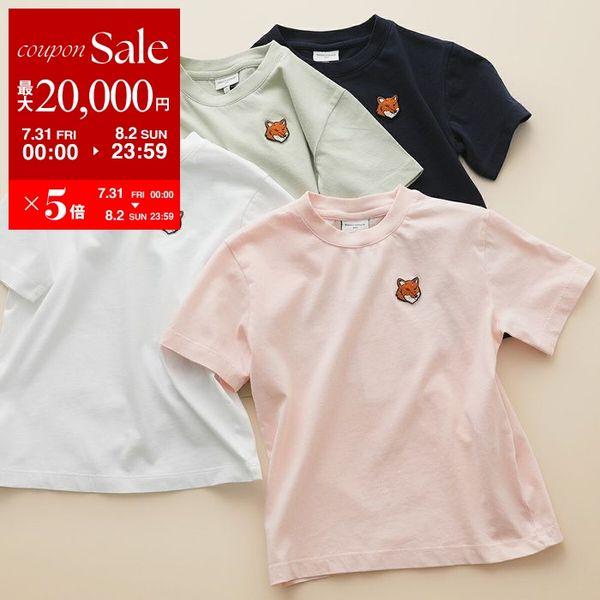 KITSUNE - 未使用 メゾンキツネ MAISON KITSUNE Tシャツ カットソー ショートスリーブ 半袖 ロゴ トップス レディース M ピンク MAISON KITSUNE（メゾン キツネ） MAISON KITSUNE KIDS キッズ Tシャツ