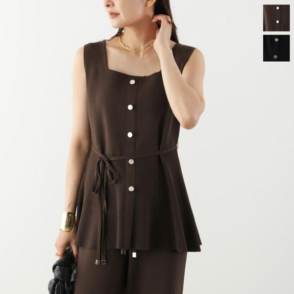 Torrazzo Donna（トラッゾドンナ） ニットブラウス Square Neck Knit