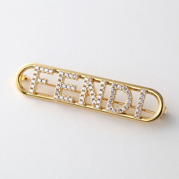 FENDI 正規品　ブローチ フォーエバー FFロゴ ホワイト ゴールド ピン FENDI（フェンディ） ブローチ 8AH614 A44G レディース ロゴ