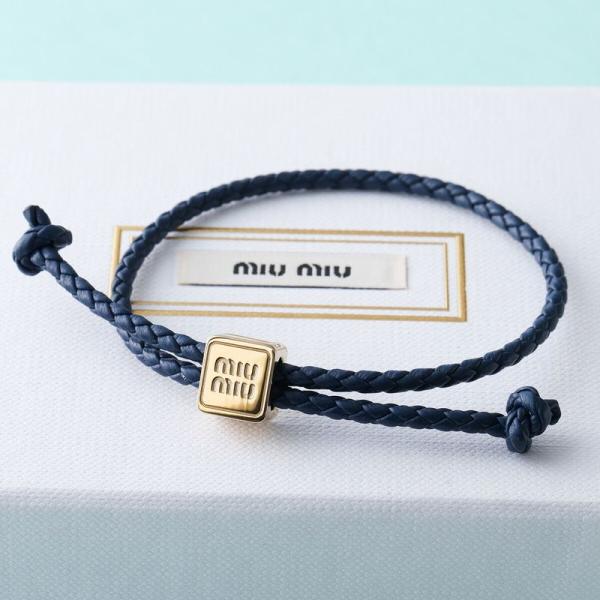 新品未使用品　Miu Miu ライトブルーロープブレスレット miu miu（ミュウミュウ） ブレスレット 5IB772 2IGY レディース レザー