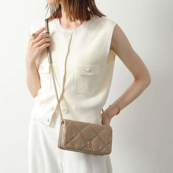 トリーバーチ　キラシェプロン　ミニバケット2wayバッグ　ベージュ TORY BURCH（トリーバーチ） ショルダーバッグ KIRA キラ ダイヤモンド