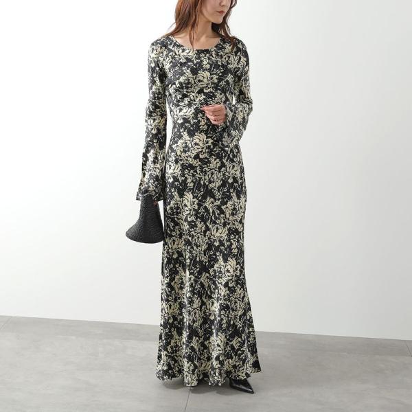 GANNI（ガニー） ワンピース Printed Satin Maxi Dress F9200