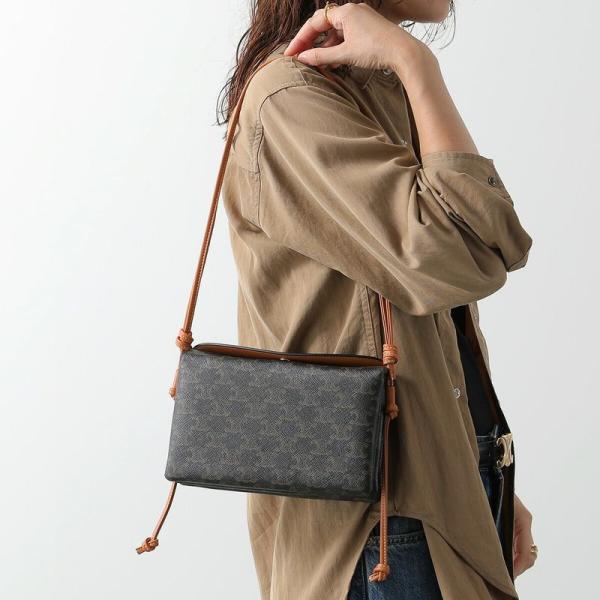 CELINE セリーヌ ショルダーバッグ TRIO FLAP トリオ フラップ 10P863N98.03MI レディース トリオンフキャンバス クロスボディ 鞄 Miel