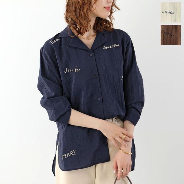 TORRAZZO DONNA トラッゾドンナ シャツ Love My Friends Shirt 6268-439 レディース シアー 長袖 刺繍 オーバーサイズ ブラウス