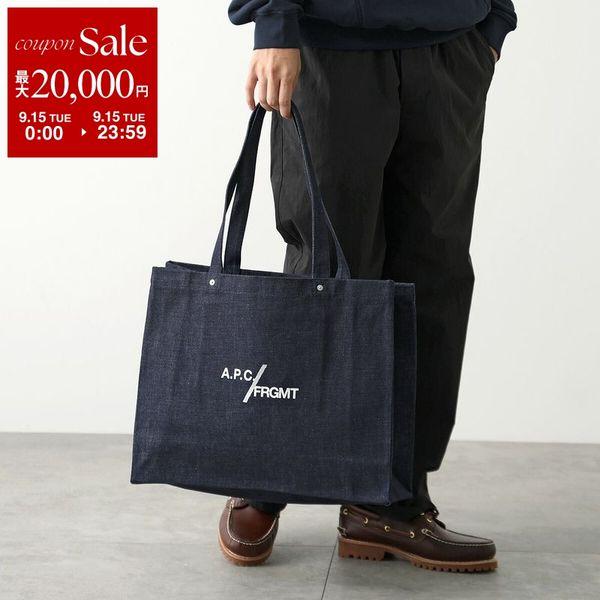 APC A.P.C. × Fragment Design アーペーセー フラグメント コラボ トートバッグ Je Sors Ce Soir COHOO M67095 メンズ デニム ロゴ 鞄 IAI/INDIGO
