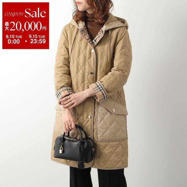 BURBERRY バーバリー キルティングコート ROXBY ロックスビー 8096352 レディース ロングコート 中綿コート フード付き チェック柄 A7026/ARCHIVE-BEIGE
