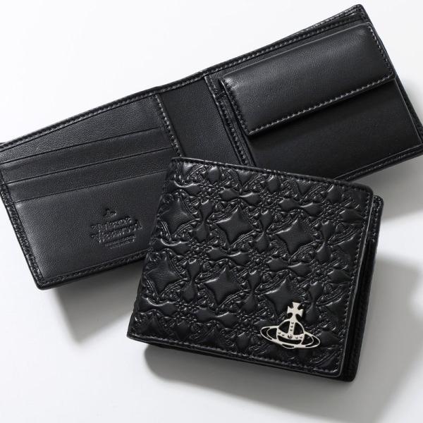 Vivienne Westwood ヴィヴィアンウエストウッド 二つ折り財布 51010016 L003E メンズ オーブ ミニ財布 レザー 小銭入れあり N403/BLACK