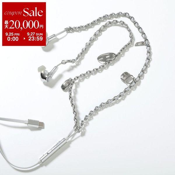 DIESEL ディーゼル ワイヤーイヤホン WIRE EARBUDS MH022-60458 メンズ レディース 有線 イヤフォン オーバルD チャーム付き シルバー