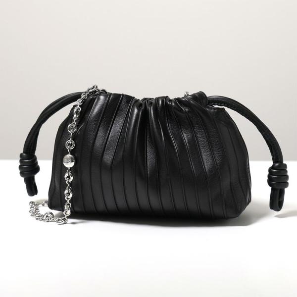 LOEWE ロエベ ショルダーバッグ FLAMENCO PURSE フラメンコ プリーツ パース ミニ A411NBPX42 レディース クロスボディ 鞄 1100/BLACK