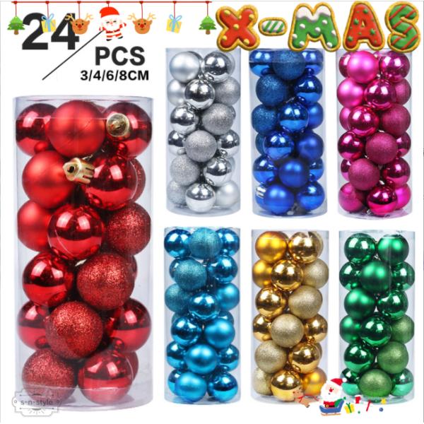 クリスマス 飾り付け ボール3/4/6/8cm クリスマスツリー飾り