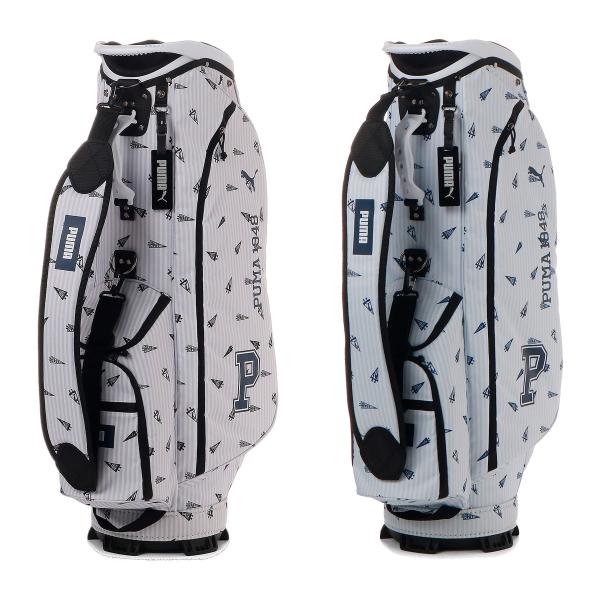 PUMA プーマ　キャディバッグ 黒/白　ゴルフバック　比較的美品 s-puresuto_pum-090091