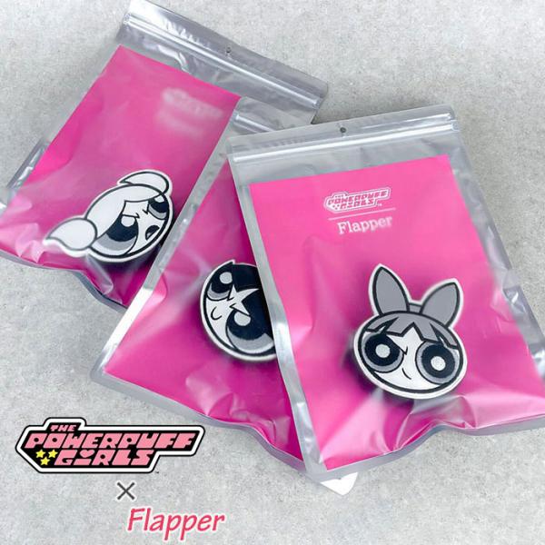 パワーパフガールズ ダイカットポーチ FLAPPER フラッパー ミニポーチ コインケース コインポーチ リップケース リップポーチ 口紅 チャーム チェーン付き 雑貨