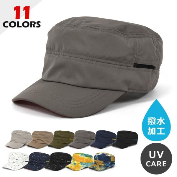 キャップ 帽子 メンズ おしゃれ 無地 総柄 撥水加工 ワーク