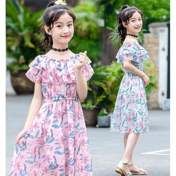 ワンピース キッズ 女の子 洋服 ガールズ 子供服 半袖 フレアワンピース 夏 カジュアル 花柄 ジュニア One Deux 通販 Yahoo ショッピング