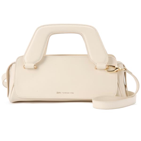 訳あり　正面左側、背面左側と持ち手に汚れあり　aim エイム ハンドバッグ レディース ホワイト 004SC CR ミニオリビア s-select_aim004sc-cr