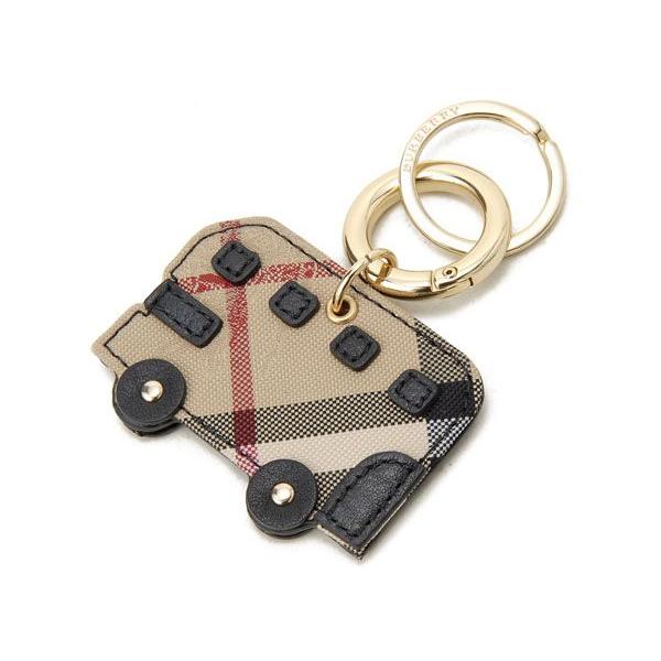 Burberry チェック柄レザーキーホルダー Burberry チェック柄レザーキーホルダー