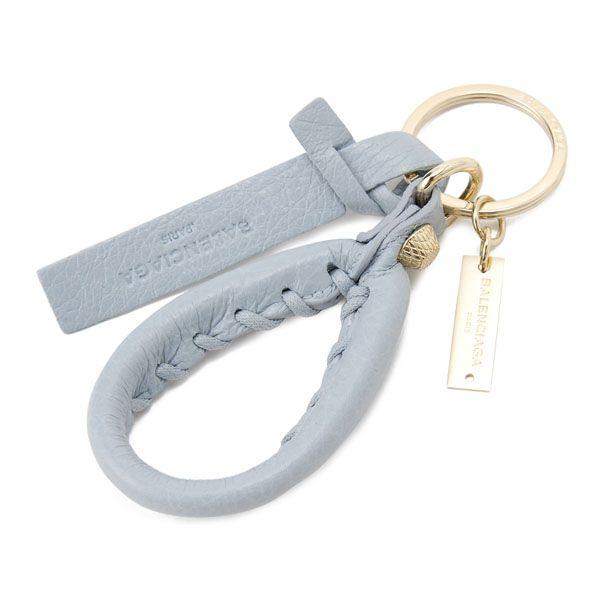 新作 バレンシアガ レザーキーホルダー グレー バレンシアガ グレー レザー キーリング