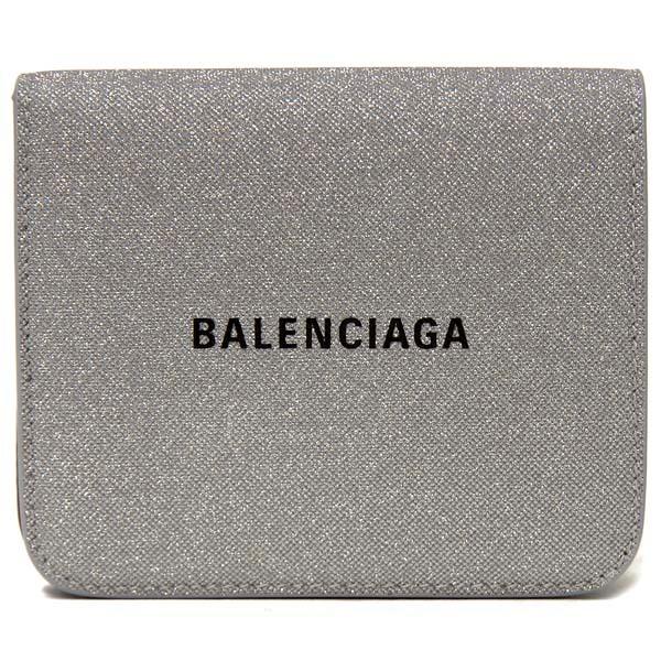 BALENCIAGA 二つ折り財布 グリッター グレー