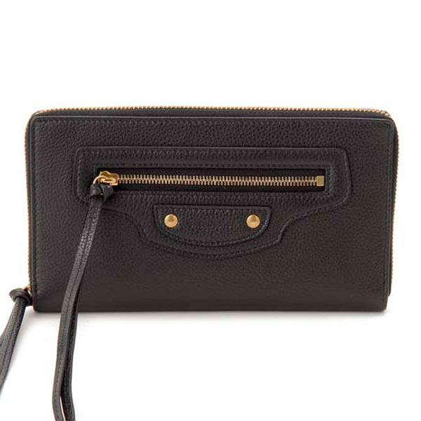 こ*き様 バレンシアガ　BALENCIAGA ラウンドファスナー　二つ折り財布 BALENCIAGA バレンシアガ ラウンドファスナー長財布 ブラック