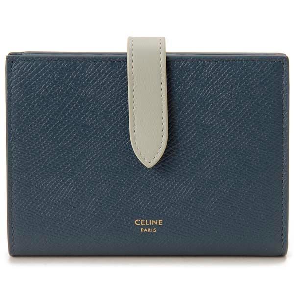 CELINE セリーヌ 二つ折り財布 レディース ペトロル ブルー