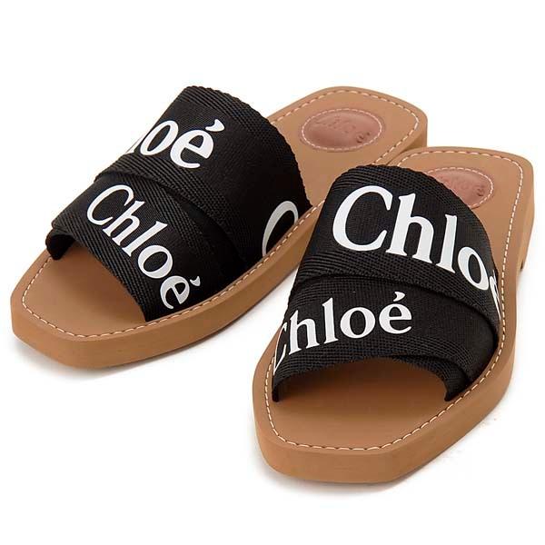 Chloe クロエ サンダル レディース ブラック 19U18808 001 フラットミュール 靴