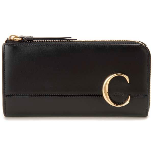 クロエ　長財布　Cロゴ　ブラック Chloe クロエ 長財布 レディース ALPHABET アルファベット