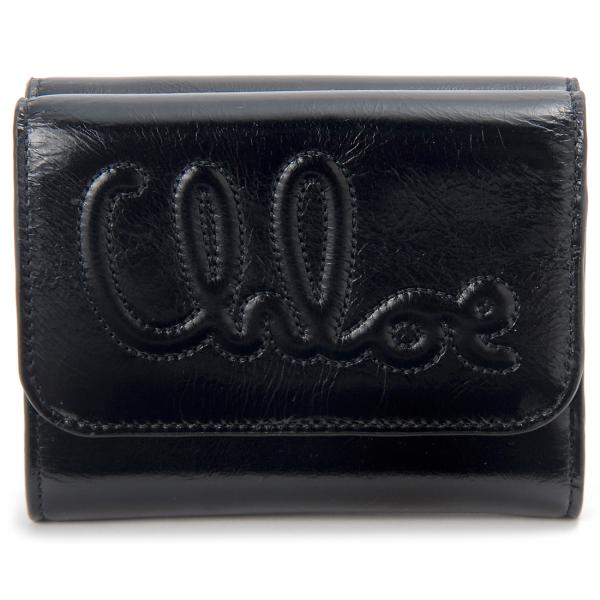 Chloe クロエ 三つ折り財布 レディース ブラック C24WP448O16 001 Chloe（クロエ） 三つ折り財布 レディース ブラック C24WP448O16 001