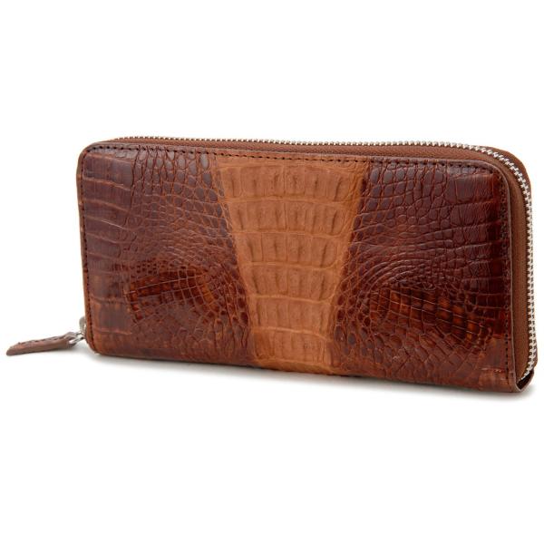 ヒマラヤ カイマン 長財布 光沢 ワニ革 本革 メンズ レディース