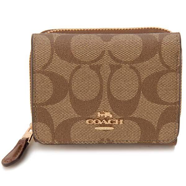 COACH コーチ 三つ折り財布 レディース カーキ 7331IME74