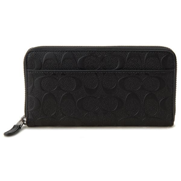 【極美品】コーチ 長財布 エンボス シグネチャー ブラック 74918 COACH コーチ ラウンドファスナー長財布 74918 BLK シグネチャー