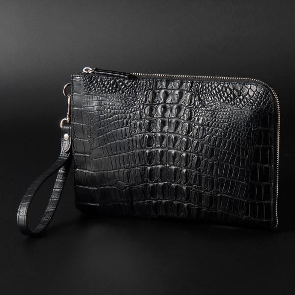 クロコダイル×牛革 セカンドバッグ クラッチバッグ メンズ RODANIA ロダニア CROCODILE13 高級特選 RODANIA（ロダニア） クロコダイル×牛革 セカンドバッグ クラッチ