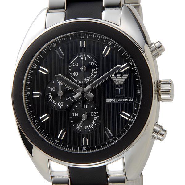 Emporio Armani クロノグラフ時計 エンポリオアルマーニ 腕時計 クロノグラフ ステンレス×ラバーベルト