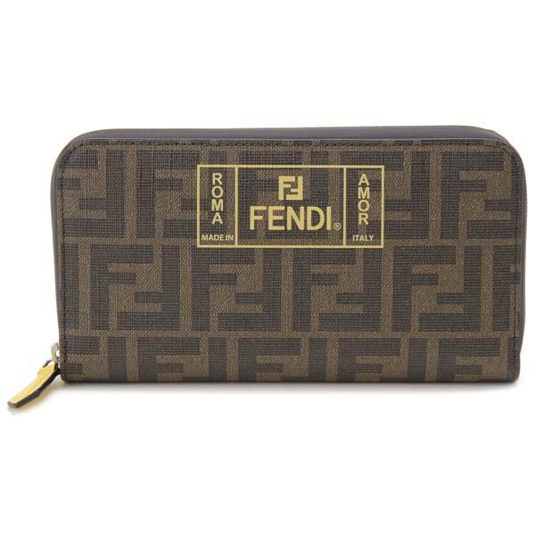 Fendi FFロゴ長財布 ブラウン FENDI フェンディ ラウンドファスナー長財布 メンズ レディース