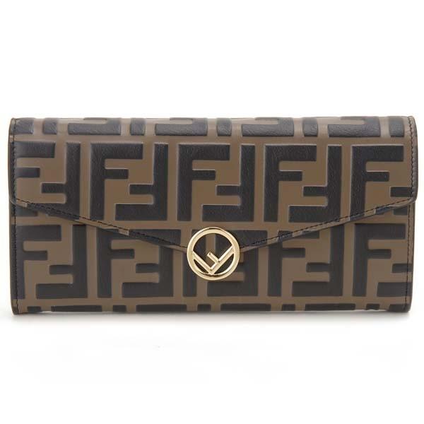 FENDI 長財布 ズッカ柄 コンチネンタルウォレット レザー