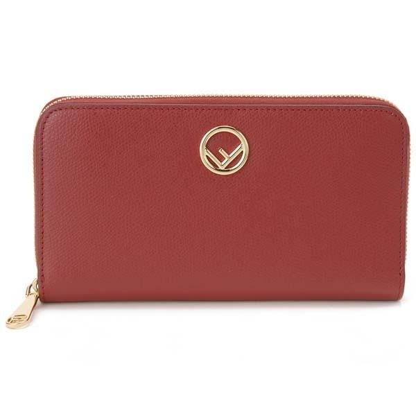 FENDI（フェンディ） ラウンドファスナー長財布 レディース レッド