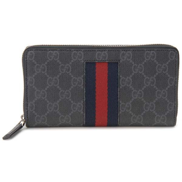 GUCCI 408831-KHN4N-1095グッチ ラウンドファスナー長財布 GUCCI（グッチ） ラウンドファスナー長財布 メンズ ブラック 408831