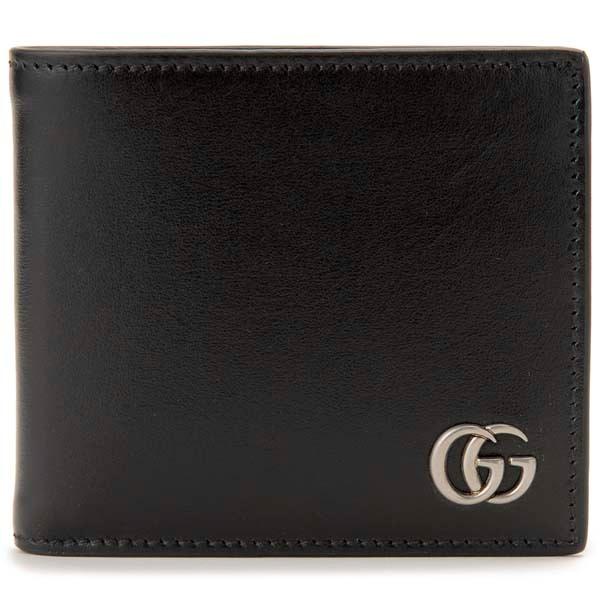 GUCCI ブラックレザー 二つ折り財布 チェーン付き GUCCI ブラックレザー 二つ折り財布
