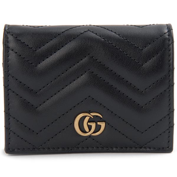 139✨美品✨GUCCI グッチ 二つ折り財布 GGマーモント レザー ブラック GUCCI グッチ 二つ折り財布 レディース ブラック 466492 DTD1T