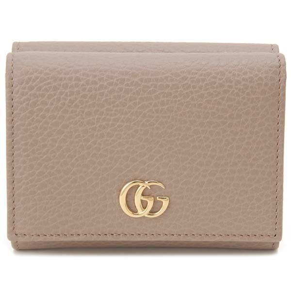 GUCCI グッチ 三つ折り財布 レディース ピンクベージュ 74746