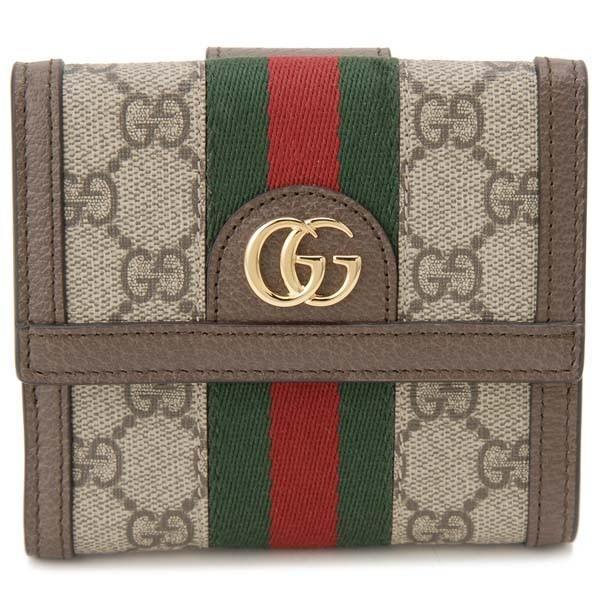 GUCCI グッチ 二つ折り財布 523173 96IWG 8745 OPHIDIA レディース ベージュ GUCCI（グッチ） 二つ折り財布 レディース ベージュ 523173 96IWG 8745