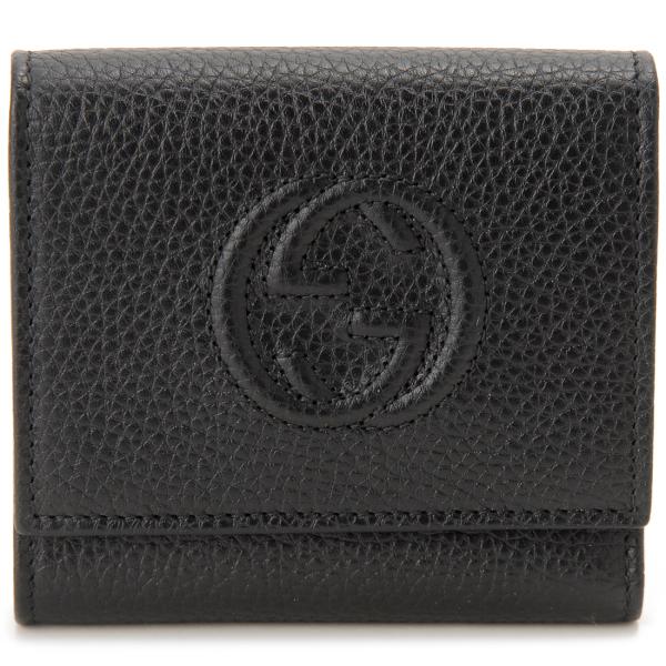 最終値下げです！Gucci GGモノグラム 三つ折り財布 GUCCI グッチ アウトレット 三つ折り財布 レディース ブラック