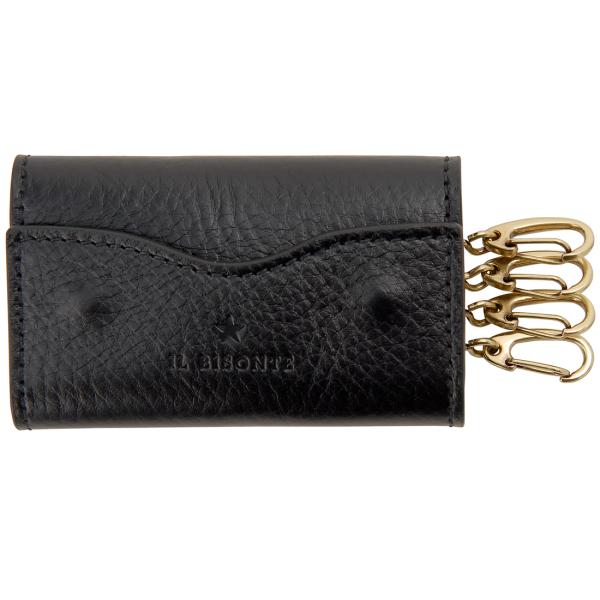 イルビゾンテ　キーケース　4連　黒 IL BISONTE イルビゾンテ キーケース 4連 ブラック SKH144