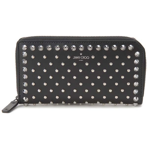 JIMMY CHOO ジミー チュウ ラウンドファスナー長財布 ブラック