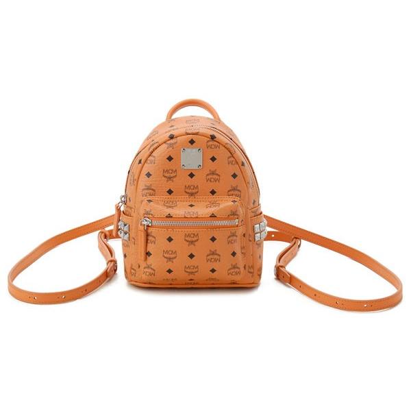 MCM オレンジ スタッズ リュック Small Stark サイドスタッズ バックパック - ヴィセトス ピンク