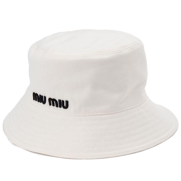 MIU MIU ホワイト バケットハット miu miu（ミュウミュウ） バケットハット レディース ホワイト 5HC196