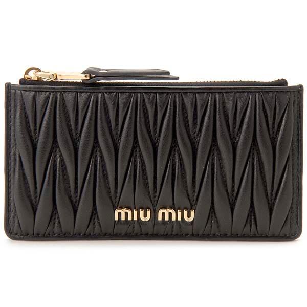 miu ミュウミュウ MIU カードケース コインケース ブラック 5MB006 N88 