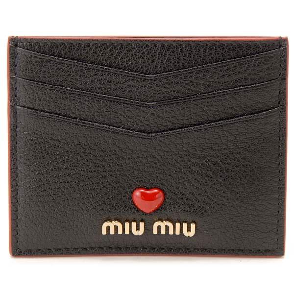 ミュウミュウ　マドラス　ラブ　ケース MIU MIU ブラック miu ミュウミュウ MIU カードケース ブラック 5MC002 2BC3 F0002