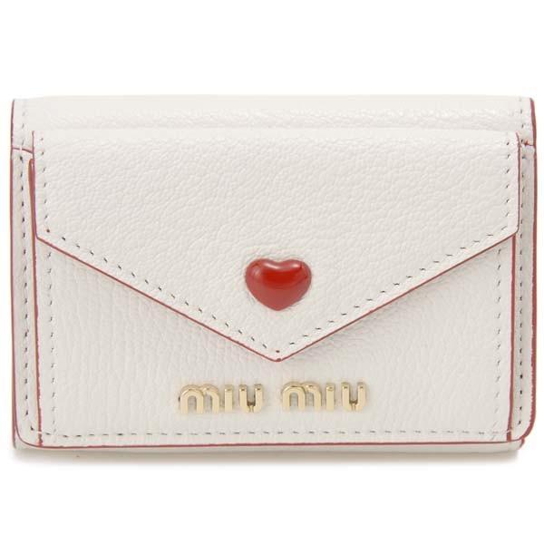 miu ミュウミュウ MIU 三つ折り財布 レディース ホワイト 白 miu ミュウミュウ MIU 三つ折り財布 レディース ホワイト 白